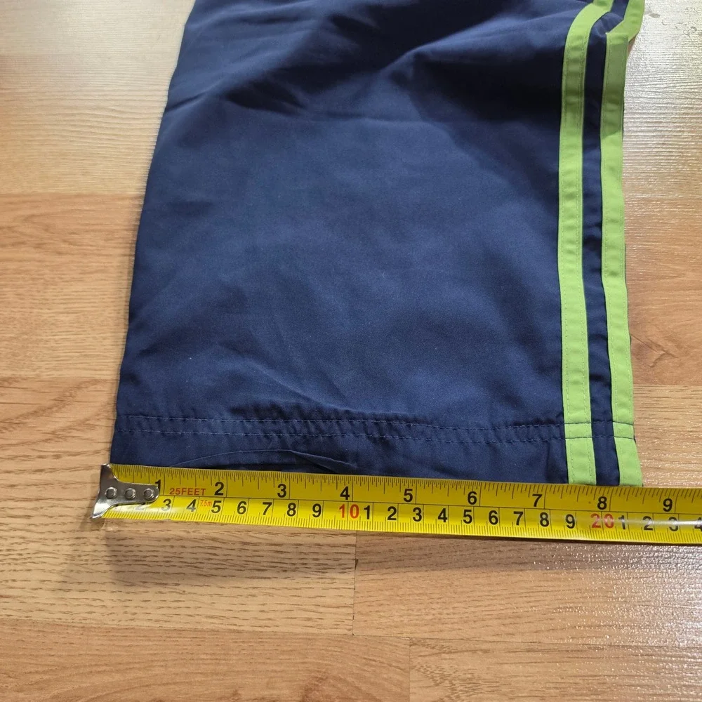 Vintage Adidas Track Pants Mens L Blue Lime Green Stripe Mesh Lined Y2k Baggy